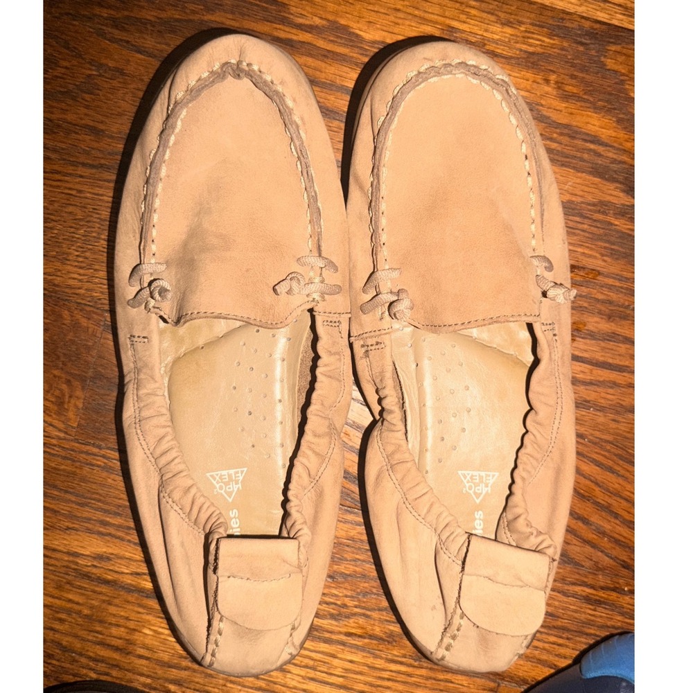 Hush Puppies Chaste Ballet Flat Women 7.5 Tan Good Leather HPO2Flex H505881